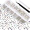 2000 Pieces Flat Back Gems Round Crystal Rhinestones 6 Sizes (1.5-6 mm) with Pick Up Tweezer and Rhinestones Picking Pen for Crafts Nail Face Art Clothes Shoes Bags DIY (Crystal AB)